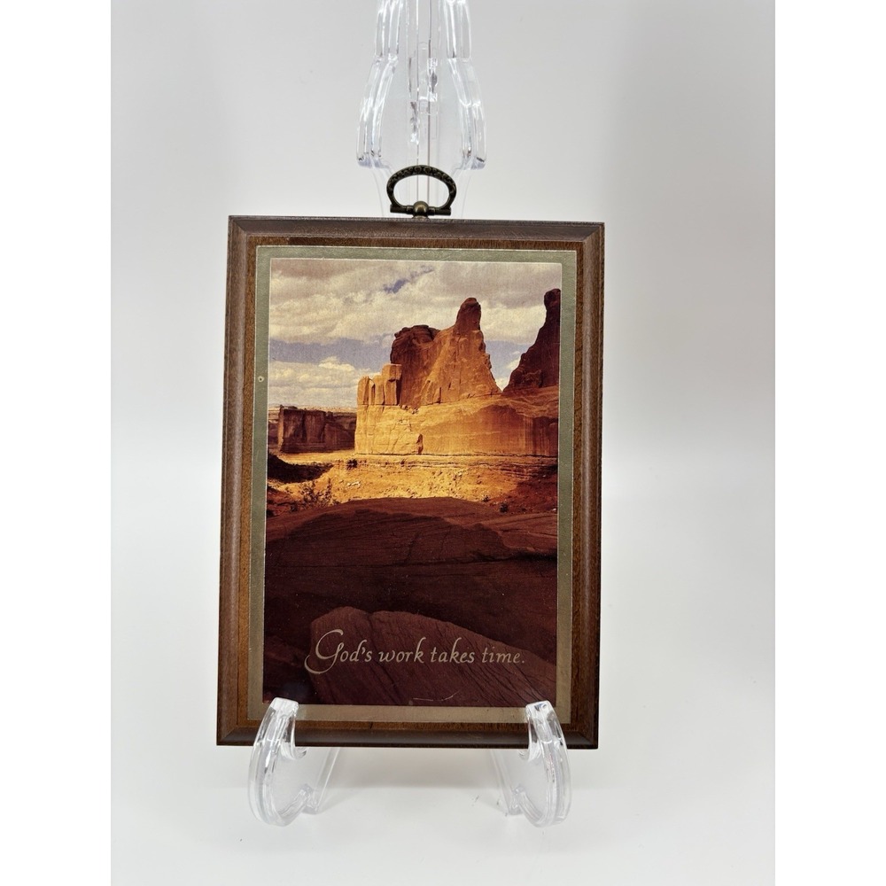 Vintage Hallmark Wooden Wall Plaque Quote Fall 6.5x4.5